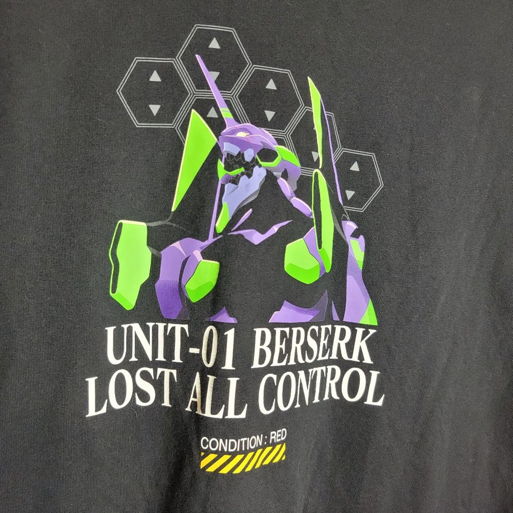 UNIQLO EVA Unit-01 Berserk Lost All Control Print T-Shirt Men's XS Black Multi